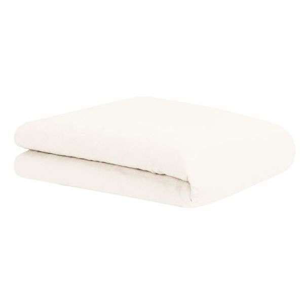 Housse de couette 100 x 140 cm - Lin Carreaux Blanc Cassé