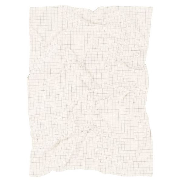 Housse de couette 100 x 140 cm - Lin Carreaux Blanc Cassé