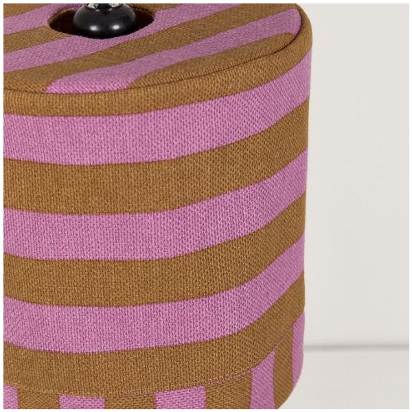 Abat-jour Linda - 20 cm - Rayures Rose / Curry