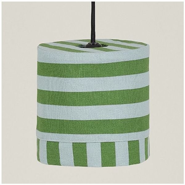Linda Lampshade - 20 cm - Stripes Green / Blue