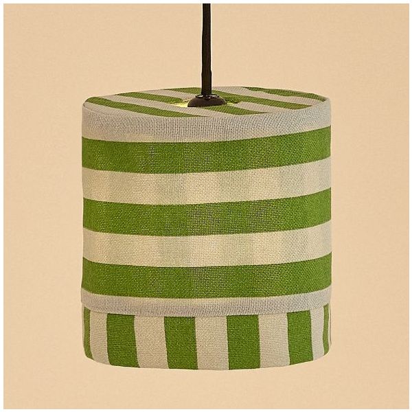 Linda Lampshade - 20 cm - Stripes Green / Blue