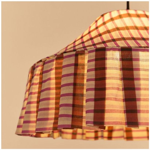 Abat-jour Nicole - 50 cm - Mosaïque Rouge / Marron