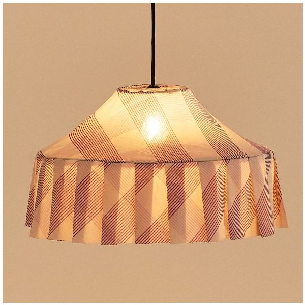 Abat-jour Nicole - 50 cm - Rayures Lilas