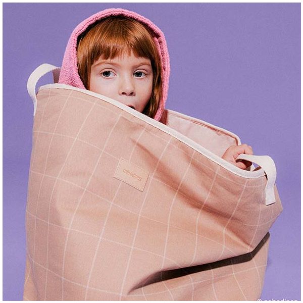 Panier à jouets Playground - Carreaux Taupe
