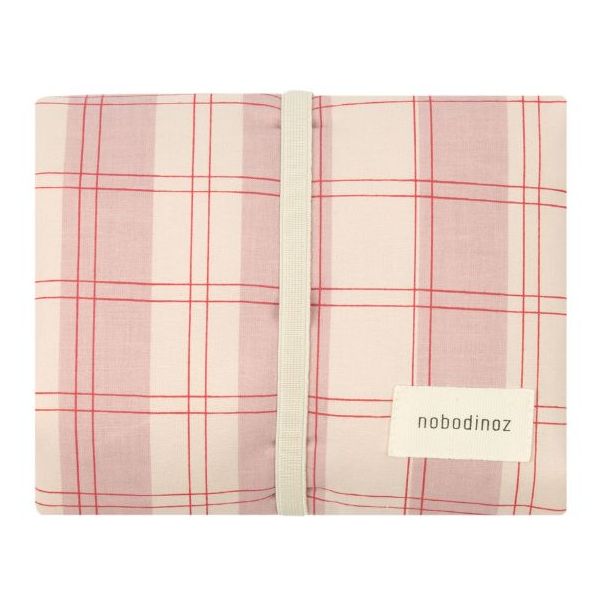 Matelas à langer de voyage - Édition limitée - Carreaux Rose / Rouge
