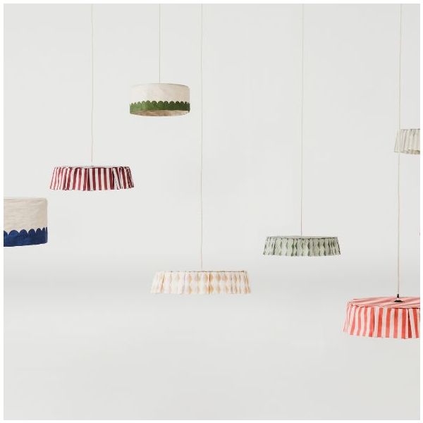 Vibes Lampshade - 40 cm - Stripes Maroon