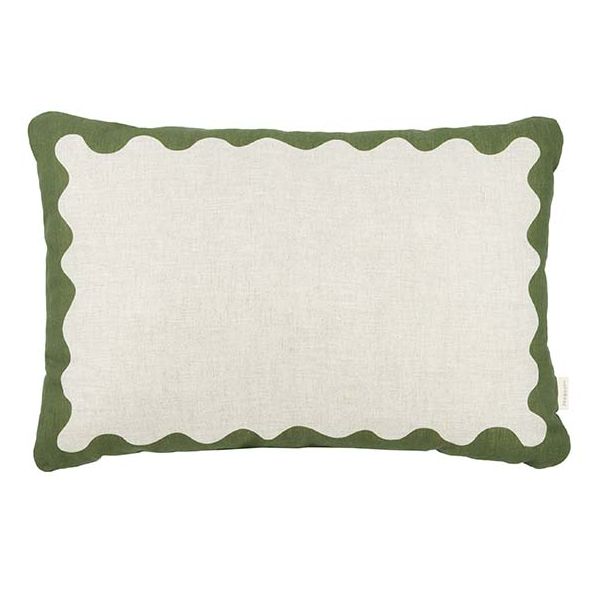 Coussin rectangulaire en lin Vibes - Vert