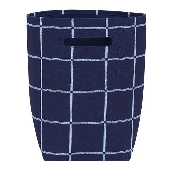 Grand panier de rangement Vibes - Carreaux Bleu Marine