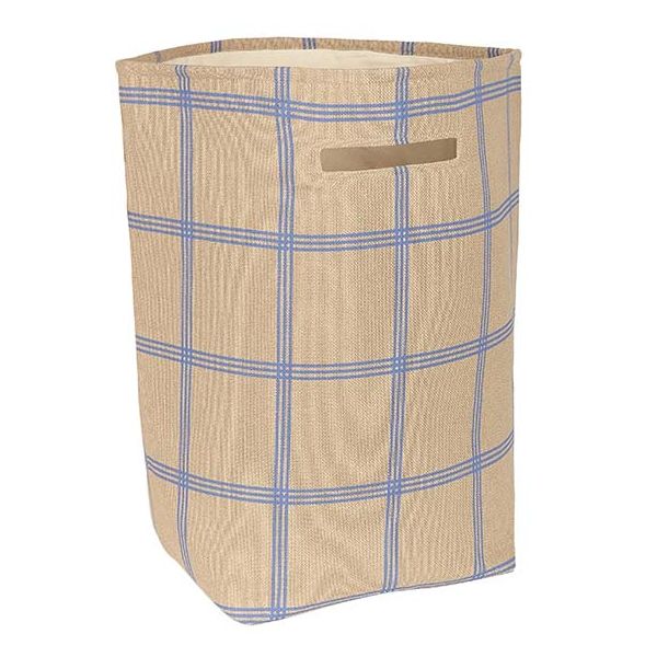 Grand panier de rangement Vibes - Carreaux Bleu / Marron