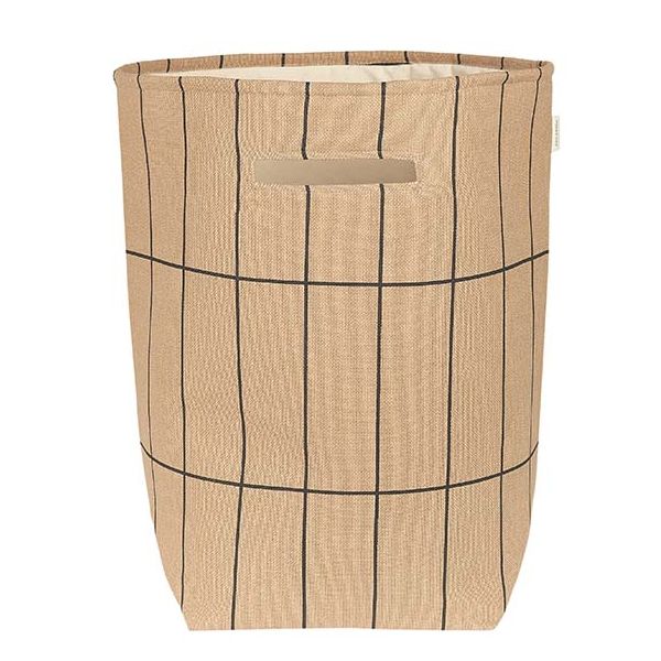 Grand panier de rangement Vibes - Carreaux Marron / Noir
