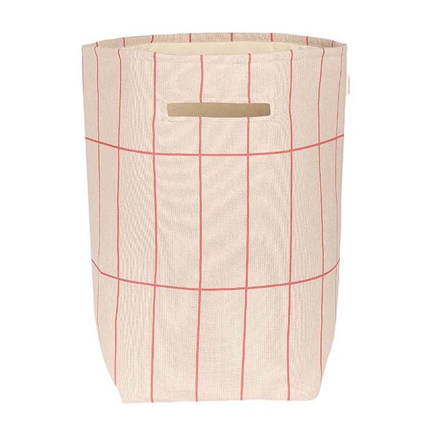 Grand panier de rangement Vibes - Carreaux Rose / Rouge