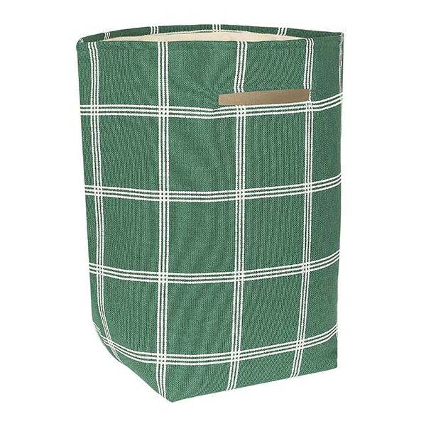 Grand panier de rangement Vibes - Carreaux Vert / Blanc