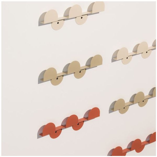 Porte-manteau mural en métal Vibes - Ivoire