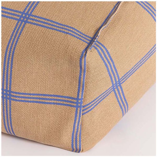 Pouf Fauteuil enfant Vibes - Carreaux Bleu / Marron