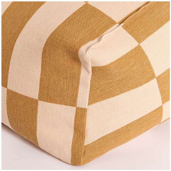 Pouf Fauteuil enfant Vibes - Carreaux Moutarde / Sable