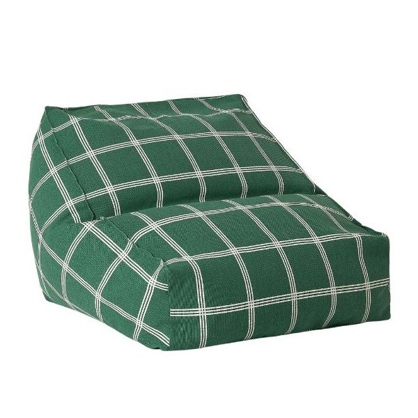 Pouf Fauteuil enfant Vibes - Carreaux Vert / Blanc