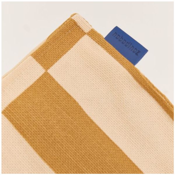 Pouf long Ado Vibes - Carreaux Moutarde / Sable