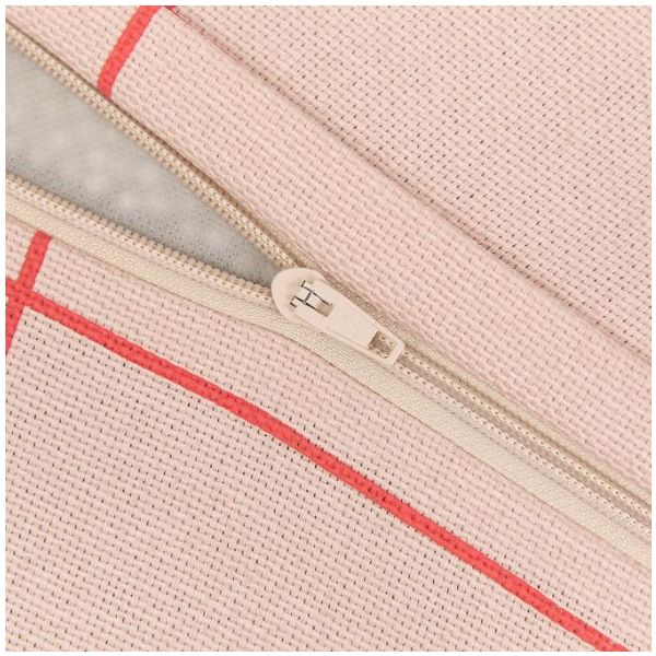 Pouf long Ado Vibes - Carreaux Rose / Rouge