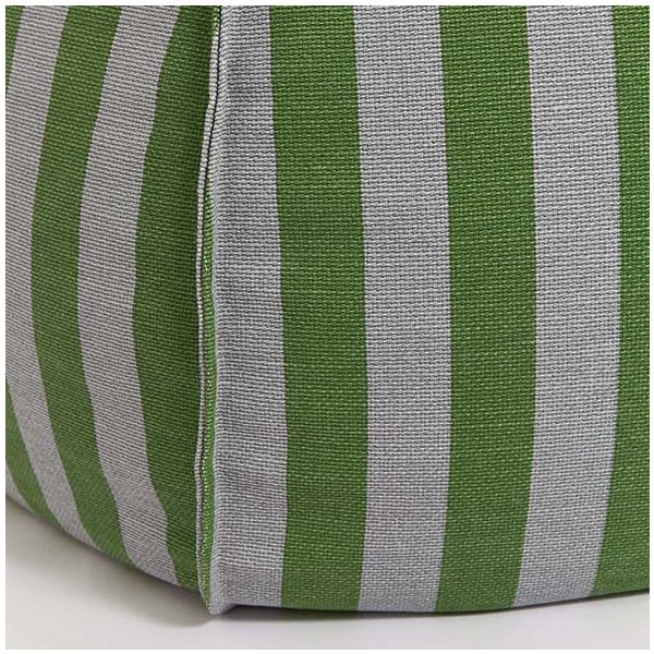 Pouf enfant rond Vibes - Rayures Vert / Bleu