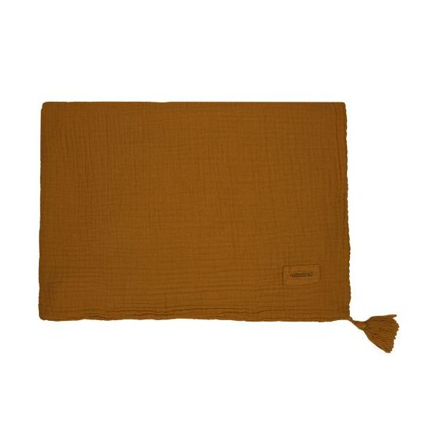 Couverture en gaze de coton Wabi-Sabi - Marron Doré