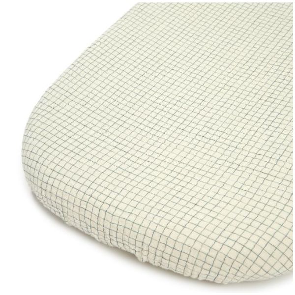 Drap housse Wabi-Sabi 40 x 80 - Carreaux Bleu