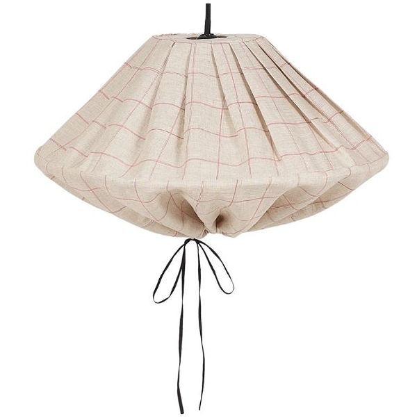 Yumi Lampshade - 50 cm - Linen Carmine Grid