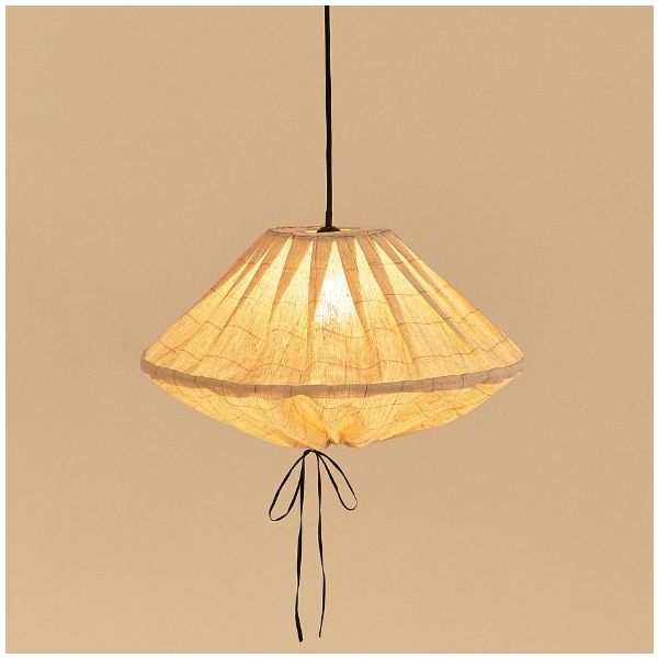 Yumi Lampshade - 50 cm - Linen Carmine Grid