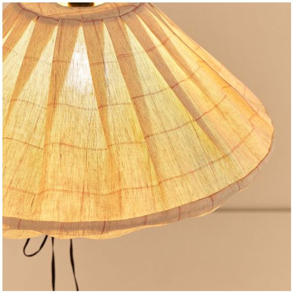 Yumi Lampshade - 50 cm - Linen Carmine Grid