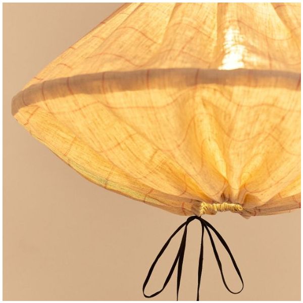 Yumi Lampshade - 50 cm - Linen Carmine Grid