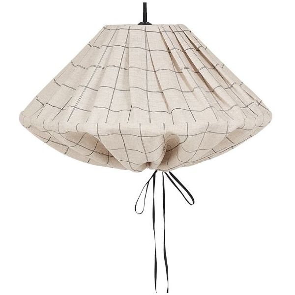Abat-jour Yumi - 50 cm - Lin Carreaux Noir