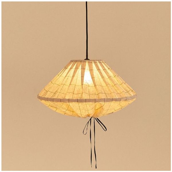 Abat-jour Yumi - 50 cm - Lin Carreaux Noir