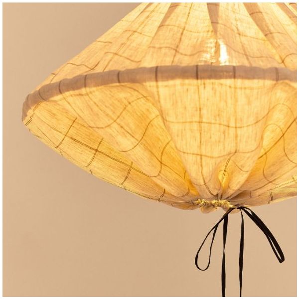 Abat-jour Yumi - 50 cm - Lin Carreaux Noir