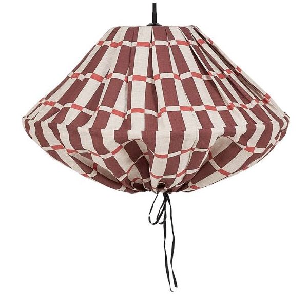 Yumi Lampshade - 50 cm - Linen Mosaic Red / Maroon