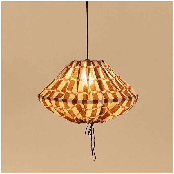 Yumi Lampshade - 50 cm - Linen Mosaic Red / Maroon