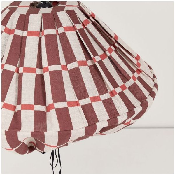 Yumi Lampshade - 50 cm - Linen Mosaic Red / Maroon