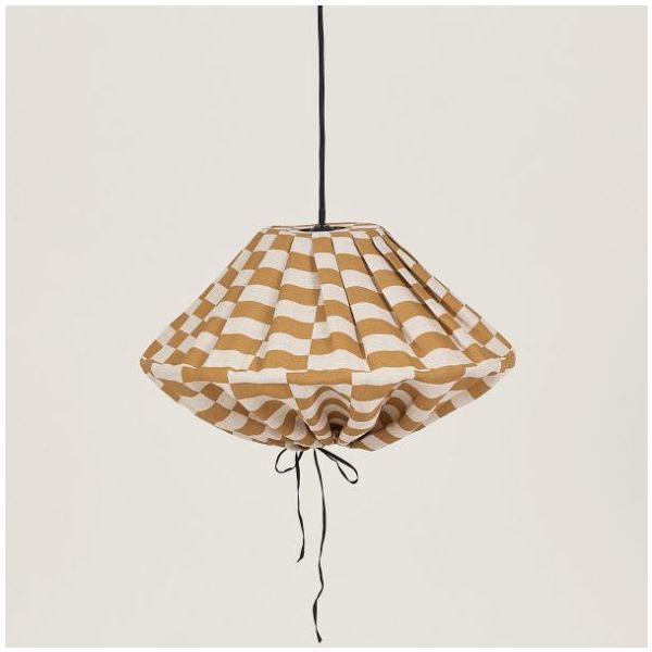 Yumi Lampshade - 50 cm - Linen Mosaic Mustard