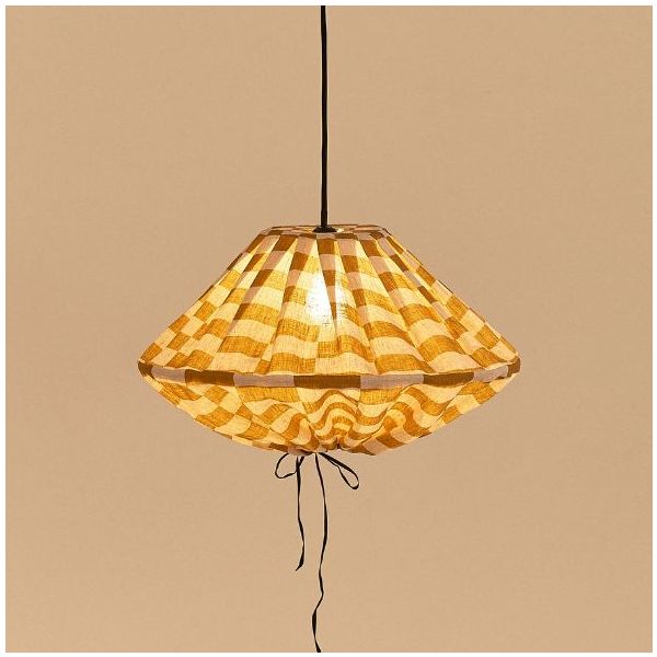 Yumi Lampshade - 50 cm - Linen Mosaic Mustard