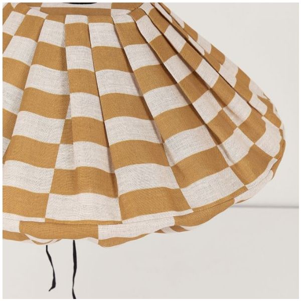 Yumi Lampshade - 50 cm - Linen Mosaic Mustard