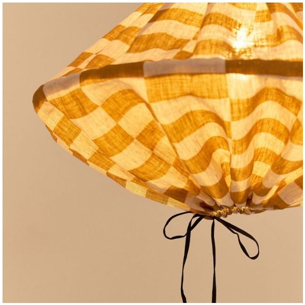 Yumi Lampshade - 50 cm - Linen Mosaic Mustard