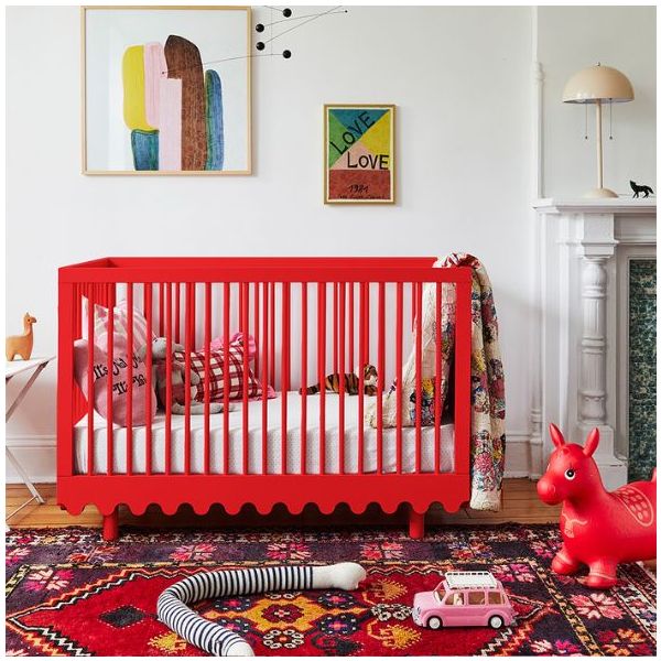 Lit bébé évolutif Moss 70 x 140 cm - Rouge