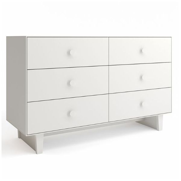 Commode Merlin 6 tiroirs - Rhea - Blanc