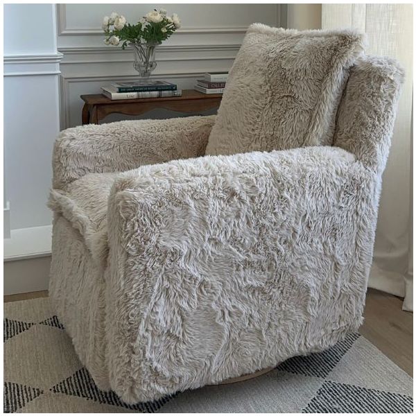 Fauteuil d’allaitement pivotant et inclinable manuel Flynn - Fausse Fourrure Aussie
