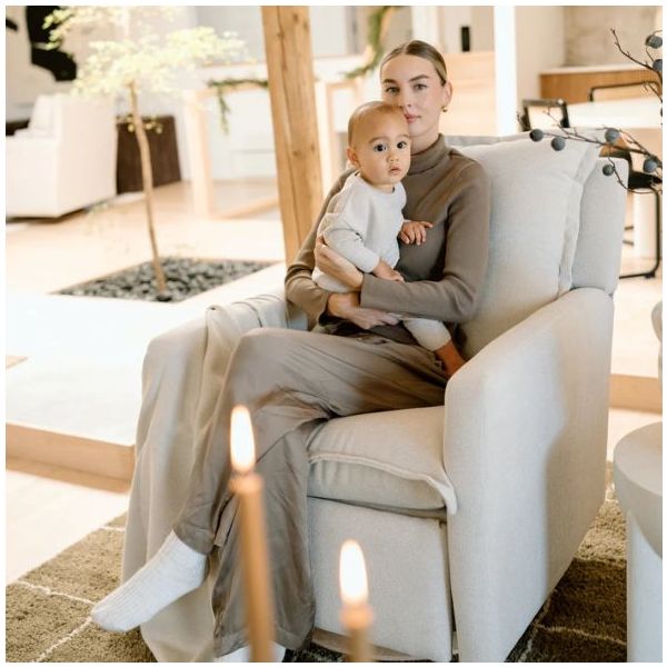 Fauteuil d’allaitement pivotant, berçant et inclinable Flynn - Sable