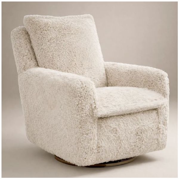 Fauteuil d’allaitement pivotant et inclinable manuel Flynn - Fausse Fourrure Aussie
