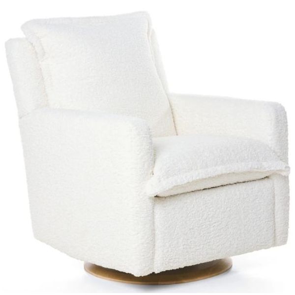 Fauteuil d’allaitement pivotant et inclinable manuel Flynn - Effet peau de mouton Nuage