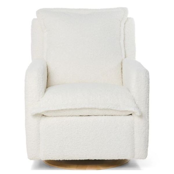 Fauteuil d’allaitement pivotant et inclinable manuel Flynn - Effet peau de mouton Nuage