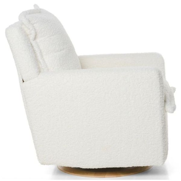 Fauteuil d’allaitement pivotant et inclinable manuel Flynn - Effet peau de mouton Nuage