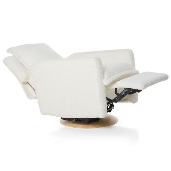 Fauteuil d’allaitement pivotant et inclinable manuel Flynn - Effet peau de mouton Nuage