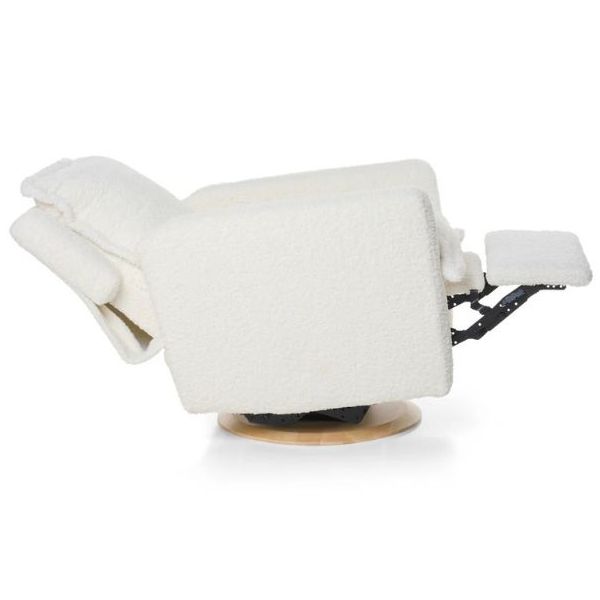 Fauteuil d’allaitement pivotant et inclinable manuel Flynn - Effet peau de mouton Nuage