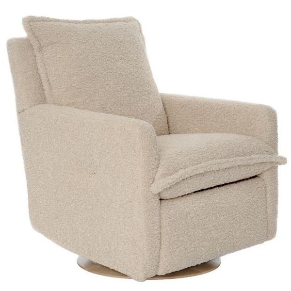 Fauteuil d’allaitement pivotant et inclinable manuel Flynn - Effet peau de mouton Lin